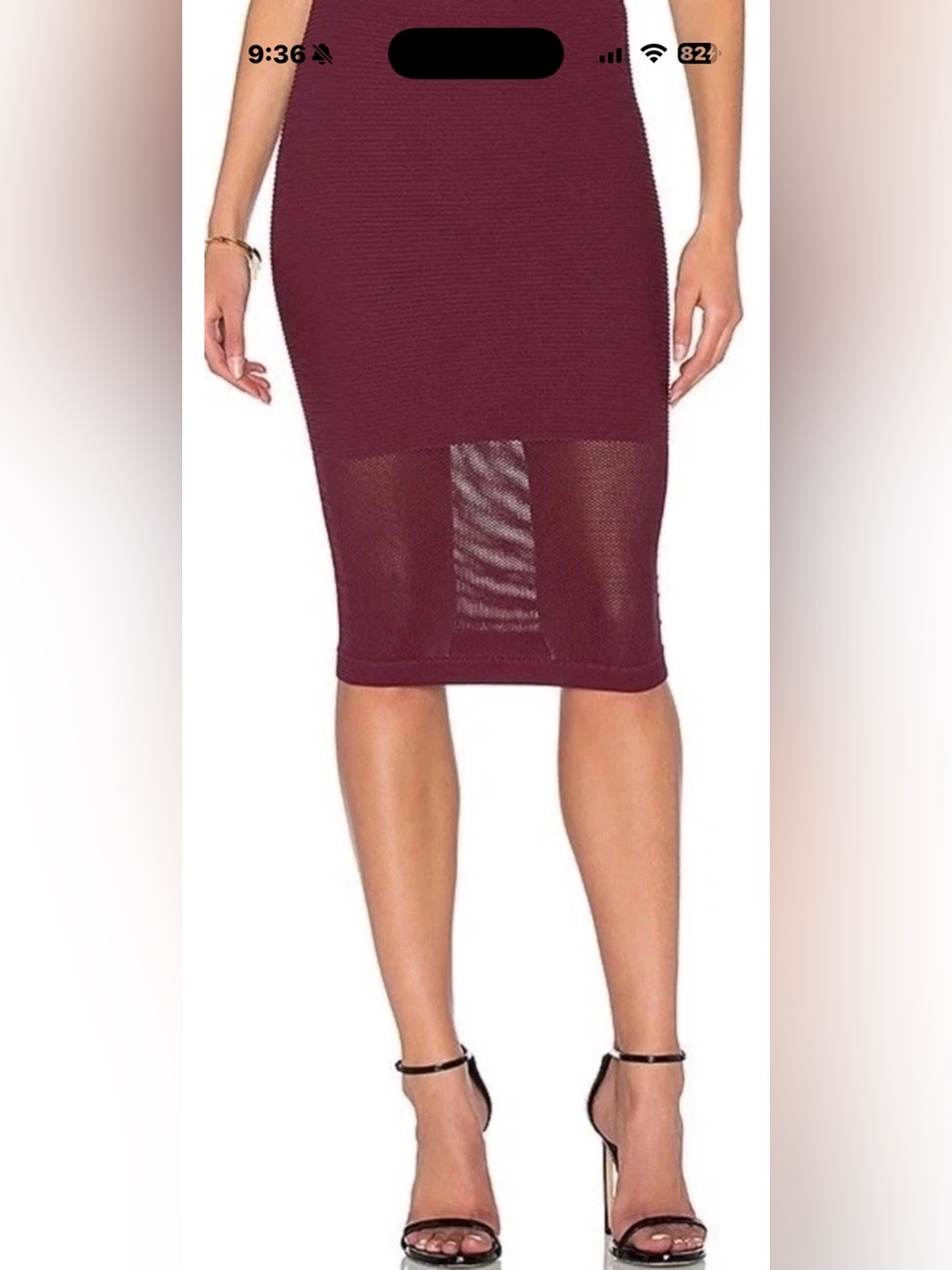 BCBGeneration Ribbed Mesh Panel Convertible Tube Skirt Dress Malaga Red XS/S NWT